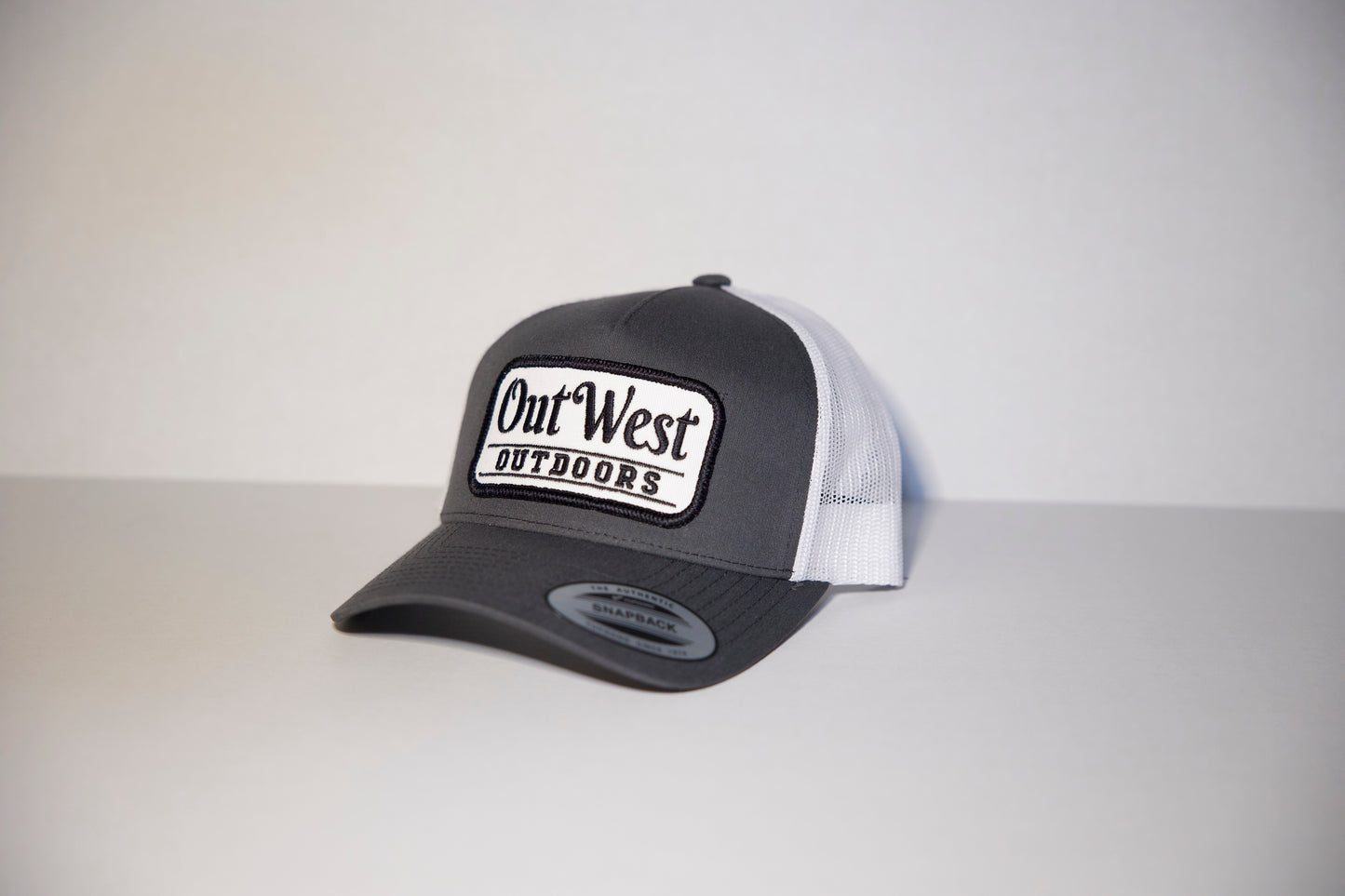 OutWest Trucker Cap Charcoal/White White Patch